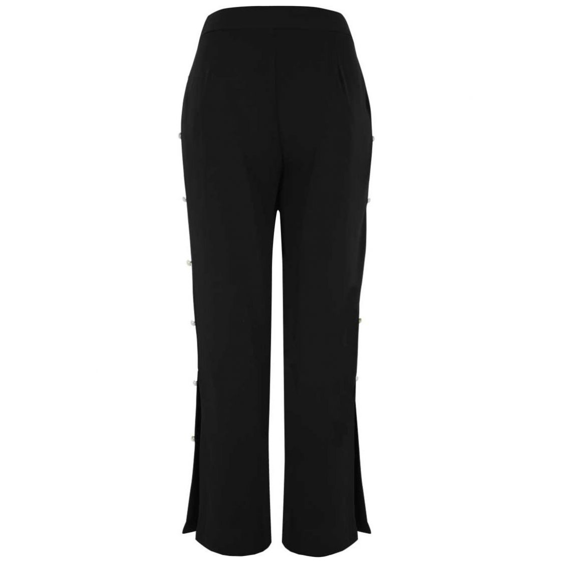 Pantalón Negro Corte Recto Diseño Liso Just By Basel