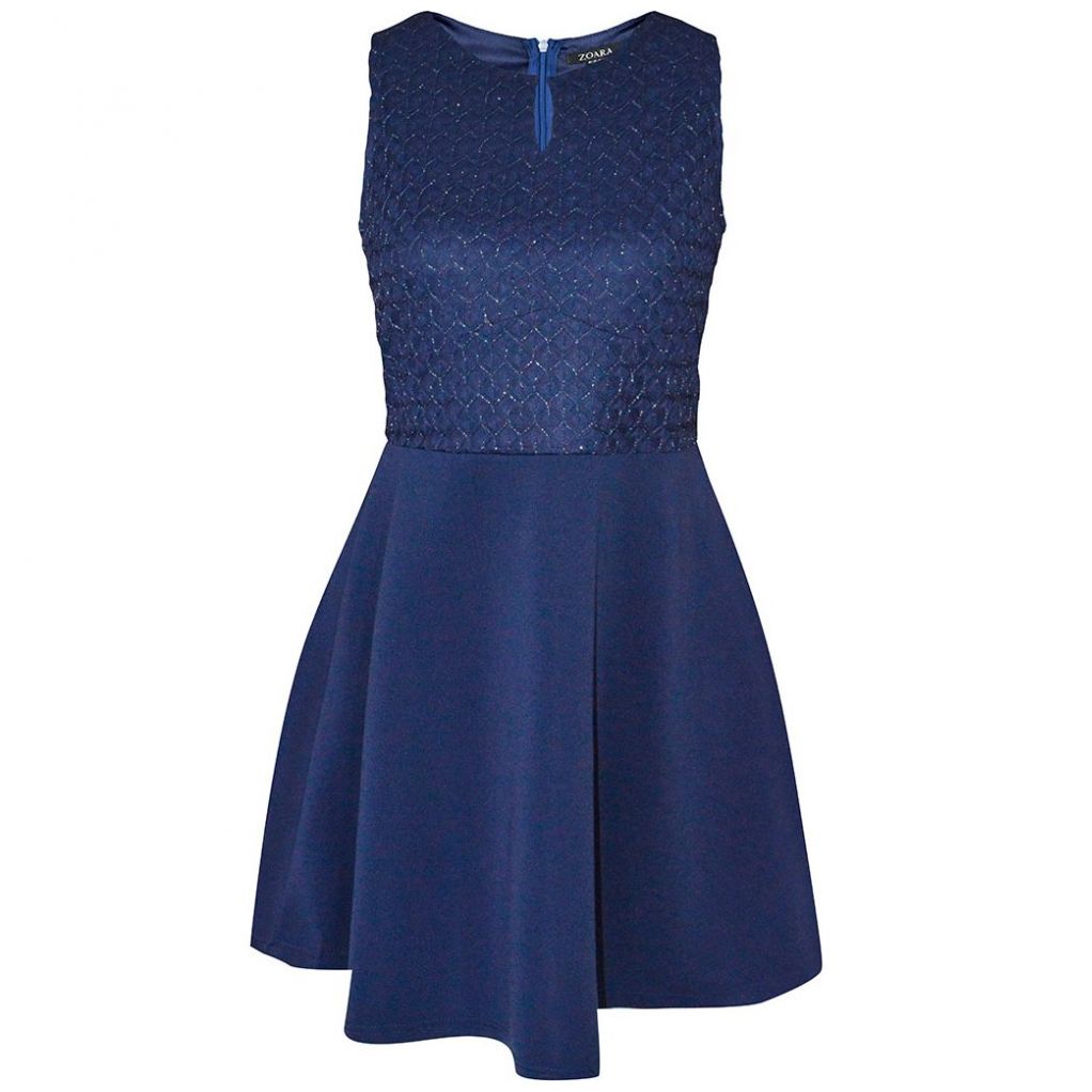 Vestido Corto Combinado con Lurex Zoara