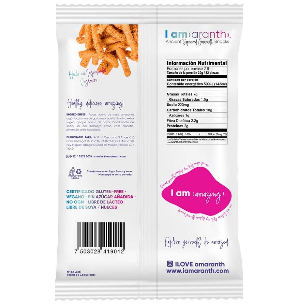 Churrito de Amaranto con Sazonador Chipotle I Am (Aranth)