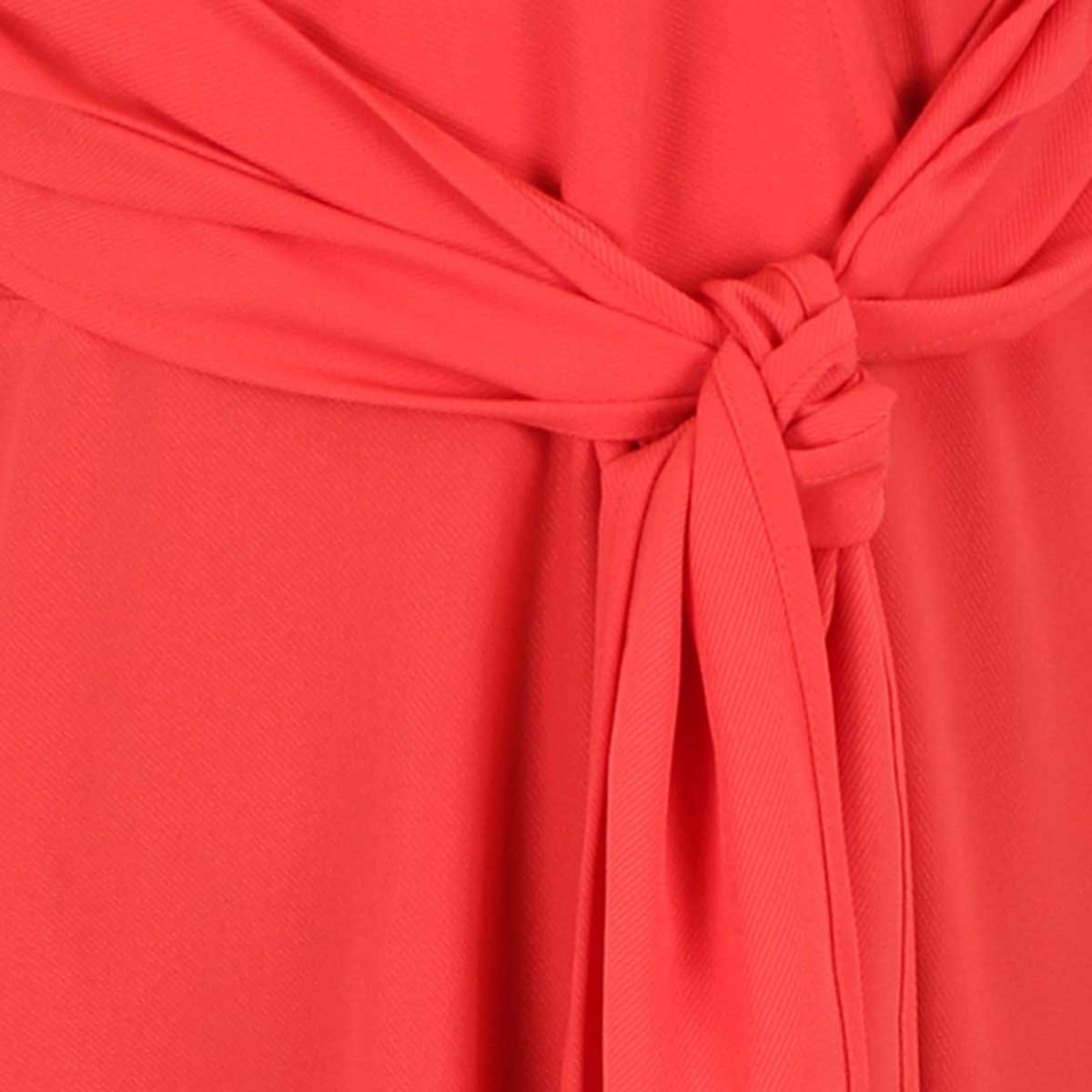 Vestido Naranja Manga Campana Cuello Cruzado City Femme