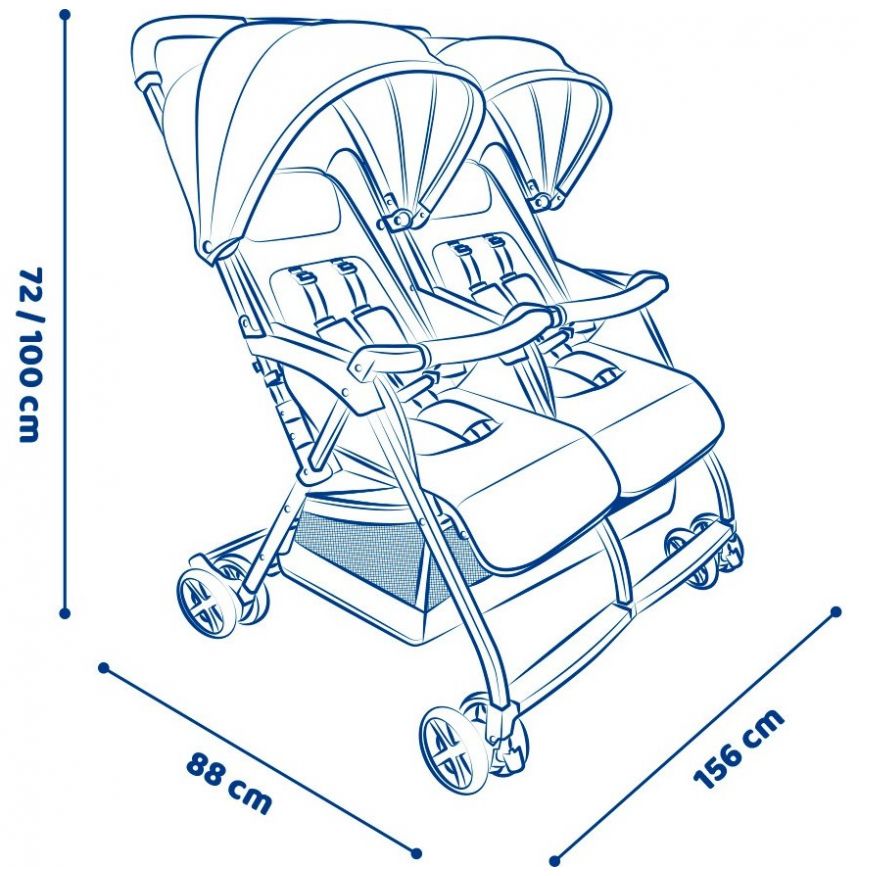 Carriola Doble Negra Ohlala' Twin Chicco