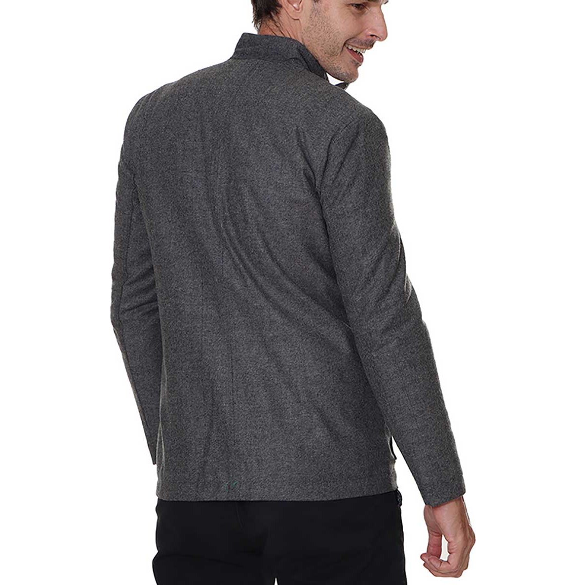 Abrigo Recto para Caballero Modelo T74211 Marca Bajo Cero Gris