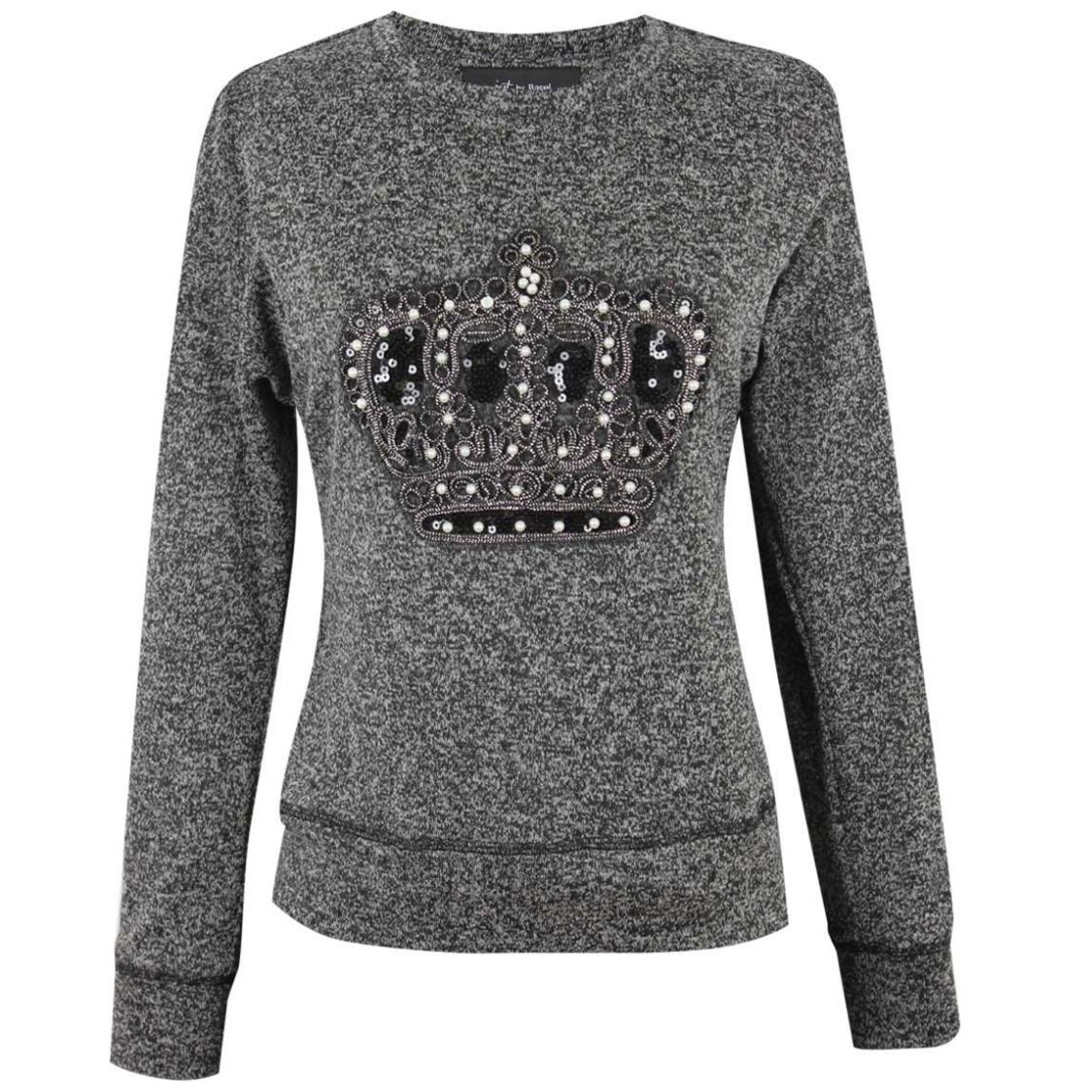Sudadera Diseño Liso Gris Jaspe Just By Basel