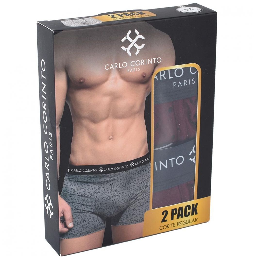 Bóxer Regular2 Pack  para Hombre Carlo Corinto