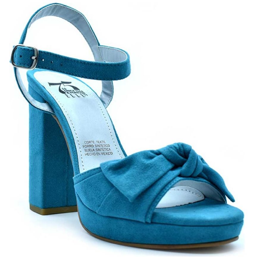 Sandalia plataforma azul store claro