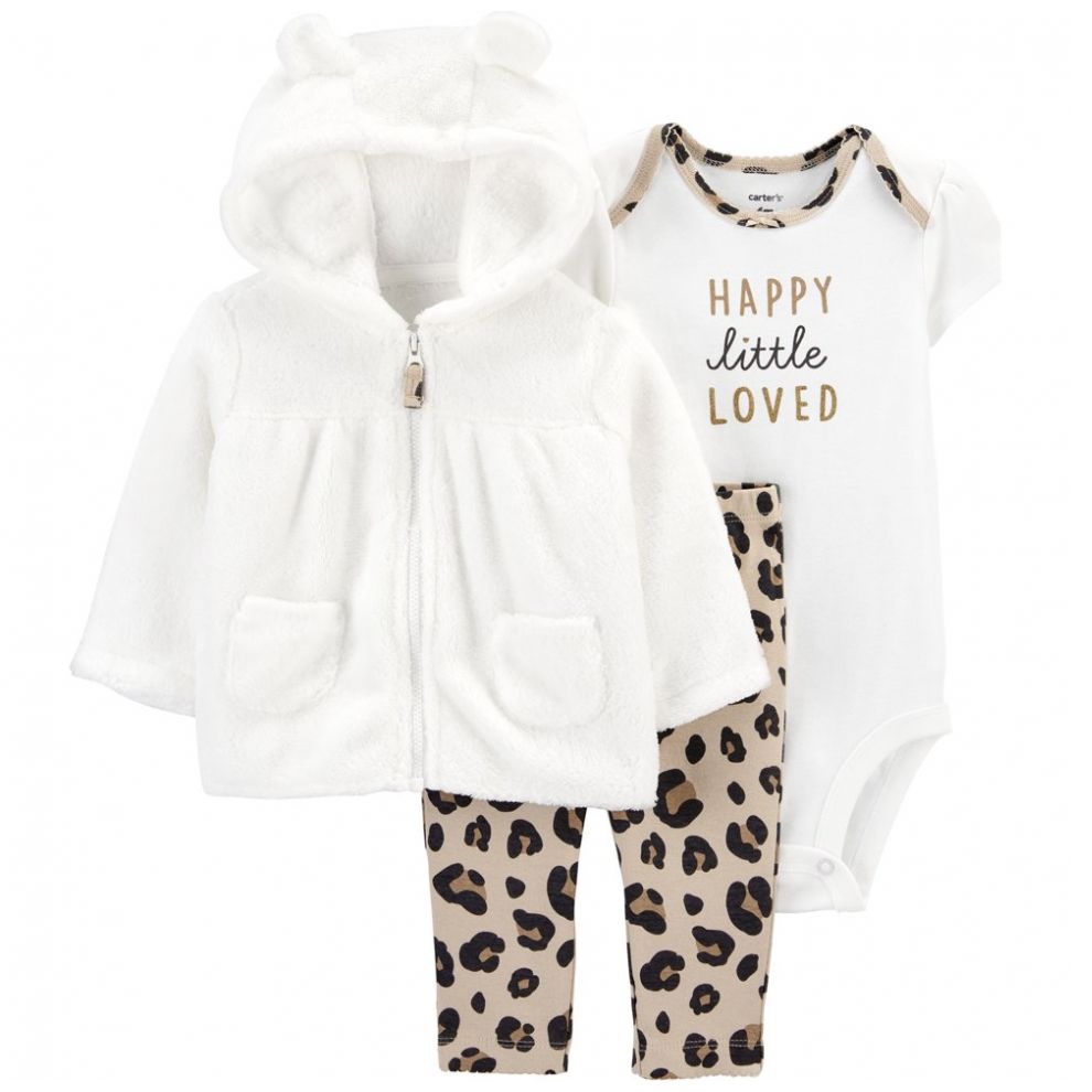 Set Mameluco Blanca, Pantalón Y Chamarra para Bebé Carters Modelo 1J943810
