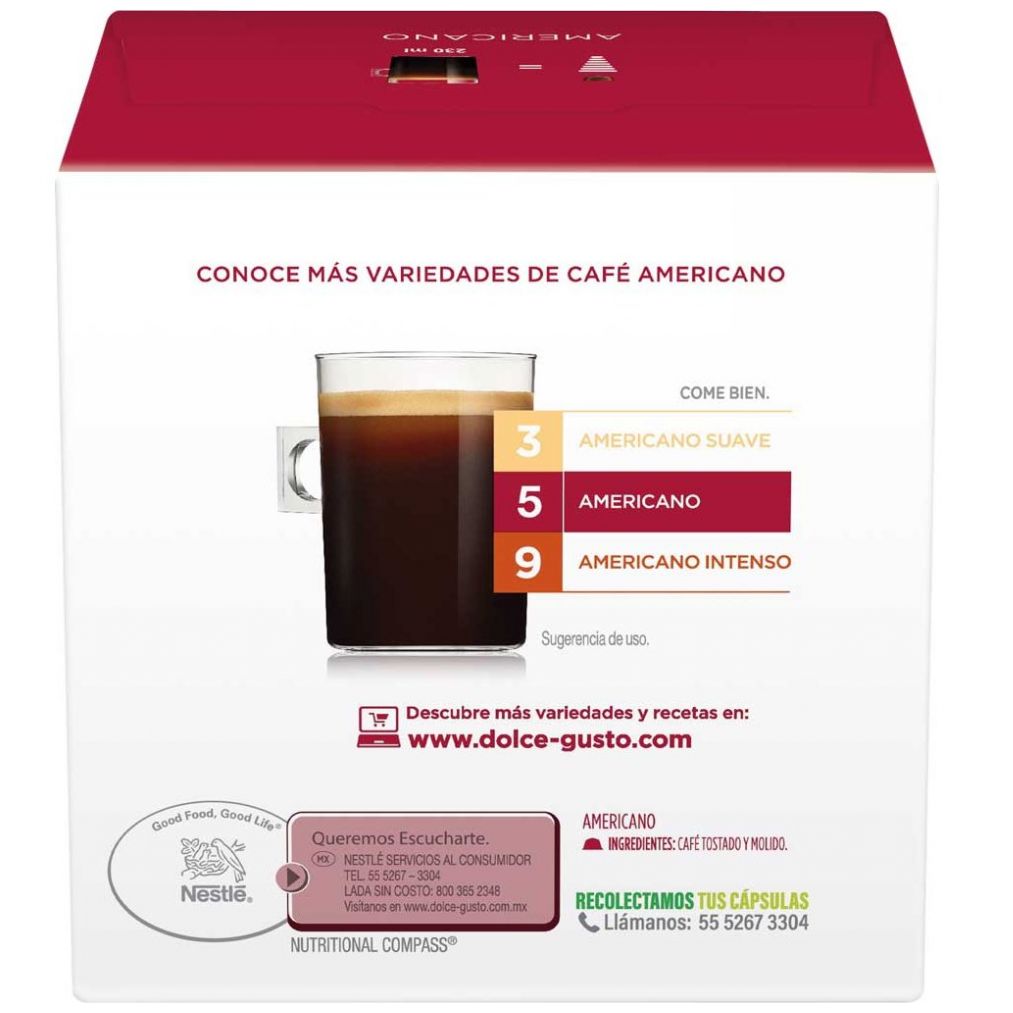 16 Cápsulas Americano Nescafe Dolce Gusto