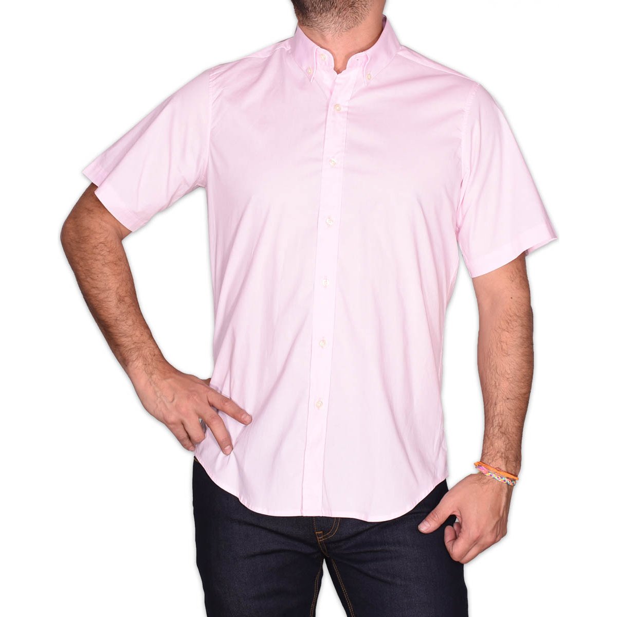 Camisa Rosa Manga Corta J Opus para Hombre