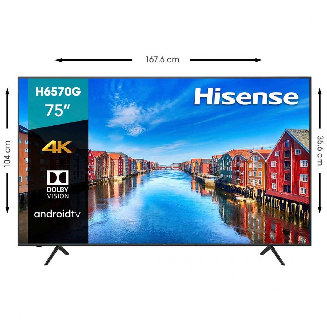 Pantalla Hisense 75" H65 4K Uhd Android Tv (75H6570G 2020)
