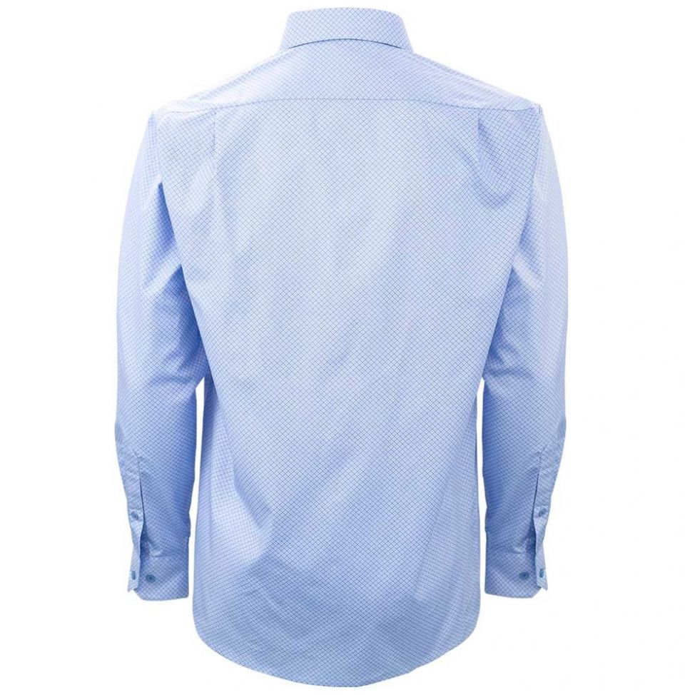 Camisa de Vestir con Estampado Azul para Caballero Manchester