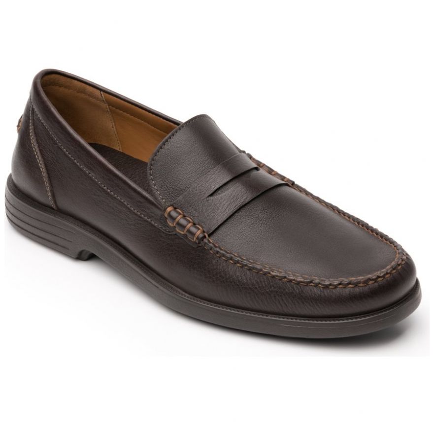 Mocasín de Vestir de Piel Café para Caballero Quirelli Modelo 701601C