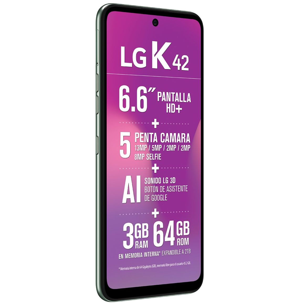Celular LG K42 K420Hm Color Verde R9 (Telcel)
