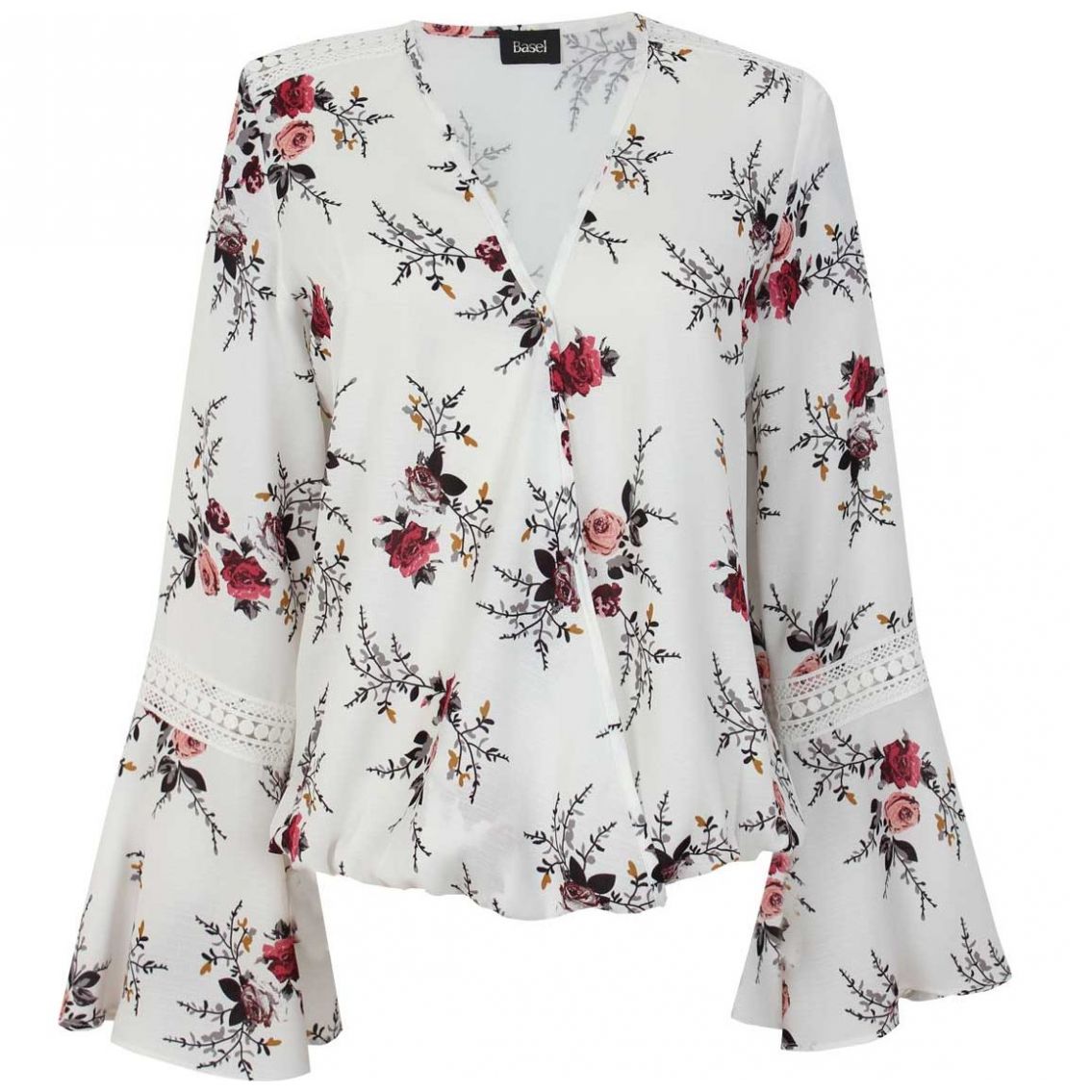 Blusa Manga Campana Cuello Cruzado Basel