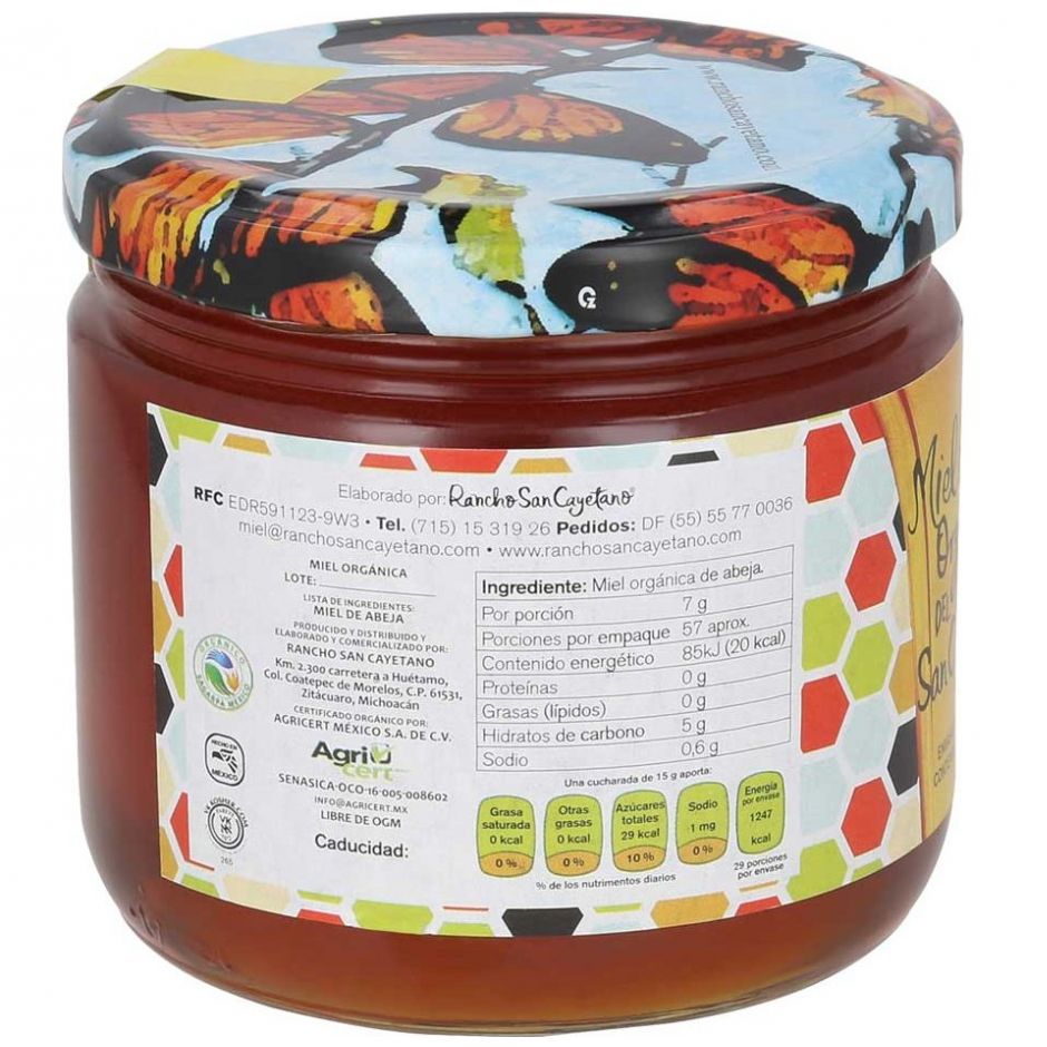 Miel Liquida Organica Del Rancho San Cayetano 400 G