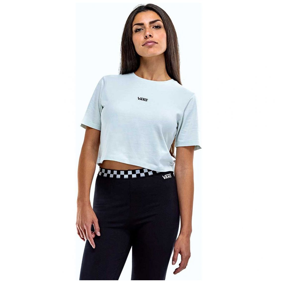 Crop Top Manga Corta con Grafico Vans