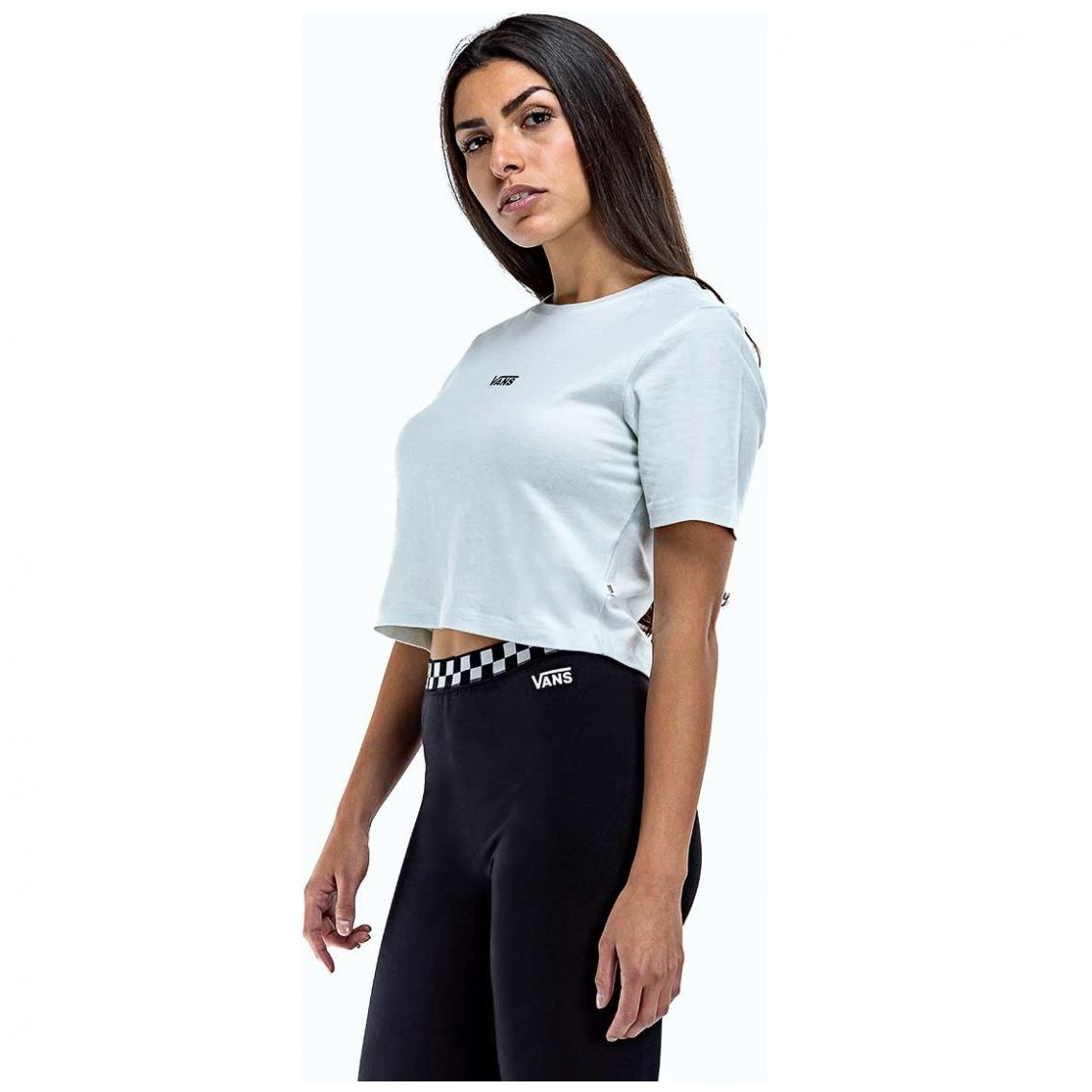 Crop Top Manga Corta con Grafico Vans