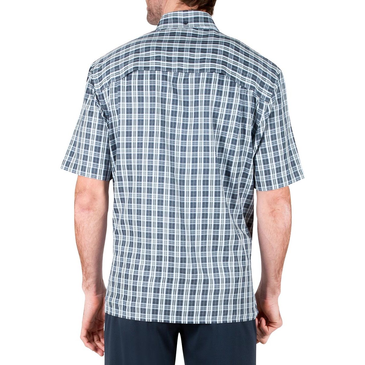 Camisa Azul Manga Corta a Cuadros para Hombre Haggar