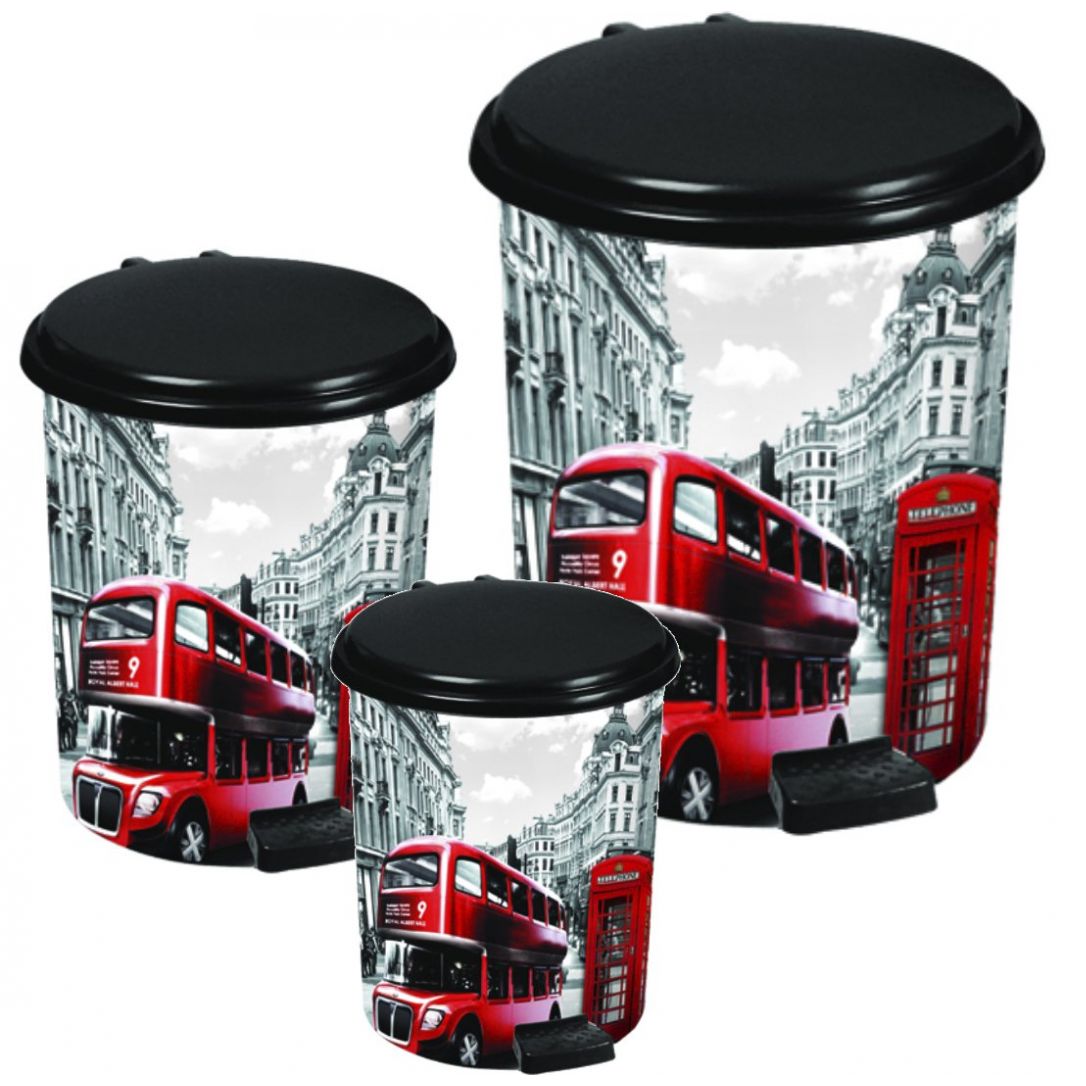 Juego de 3 Botes para Basura London Elif