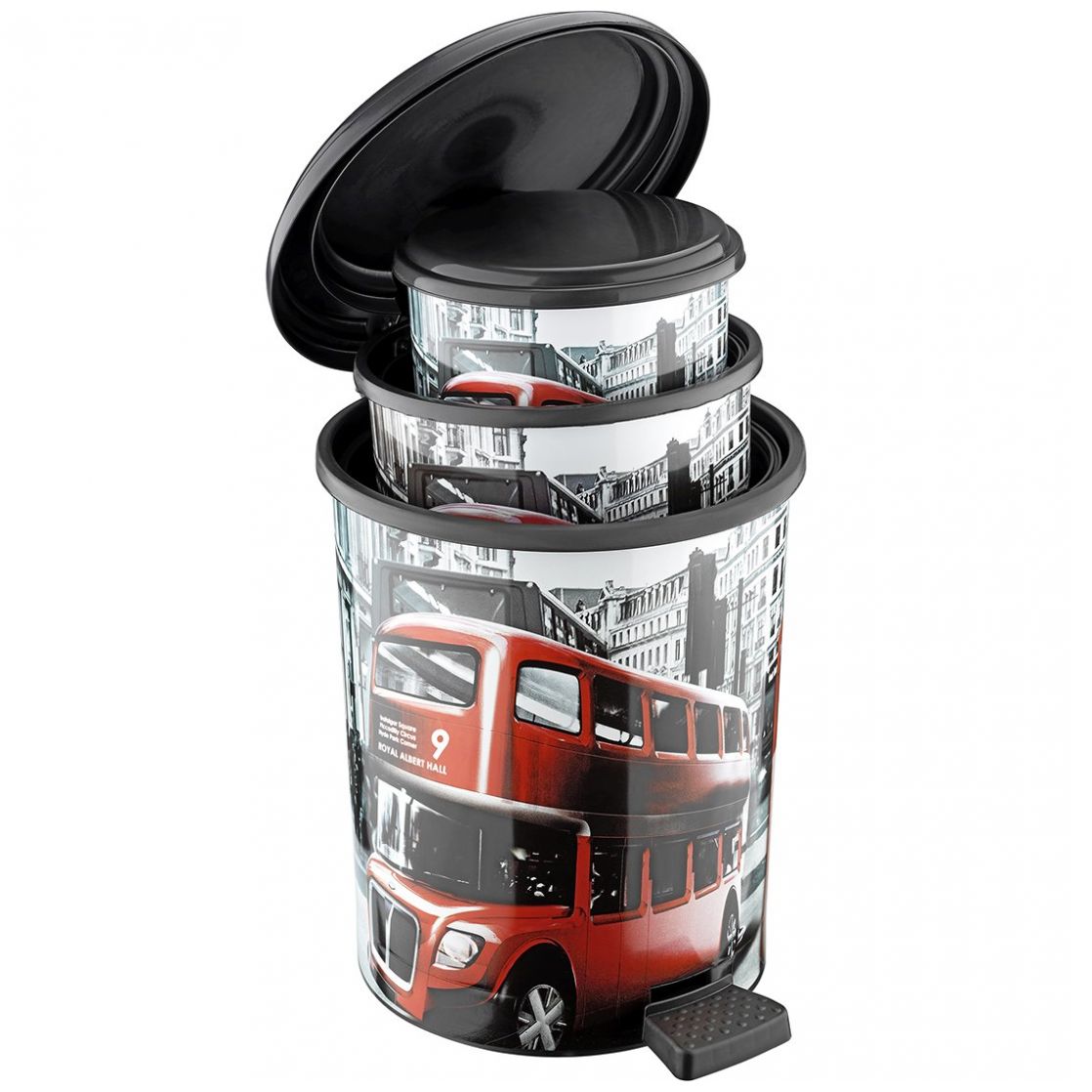 Juego de 3 Botes para Basura London Elif