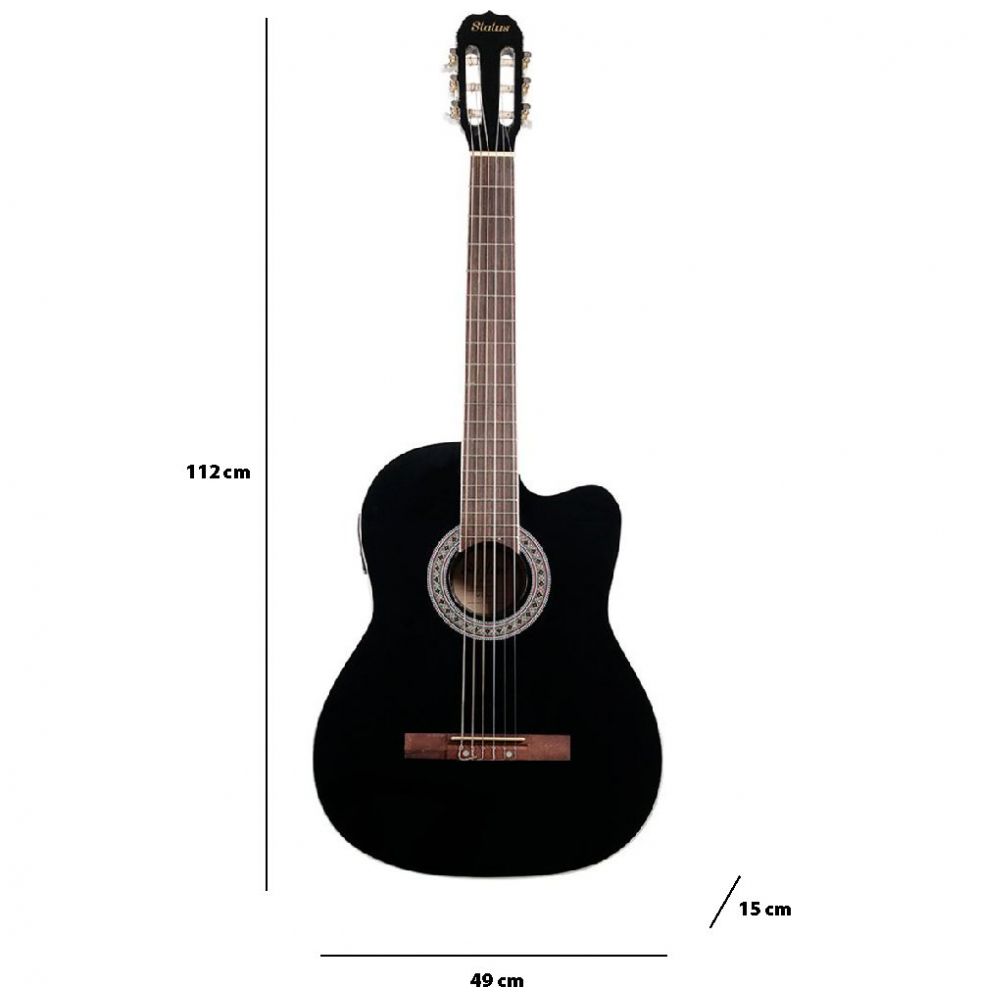 Guitarra Electroacústica Status 9 Pulg 3 Band Eq 3 Negro Brillante Babilon