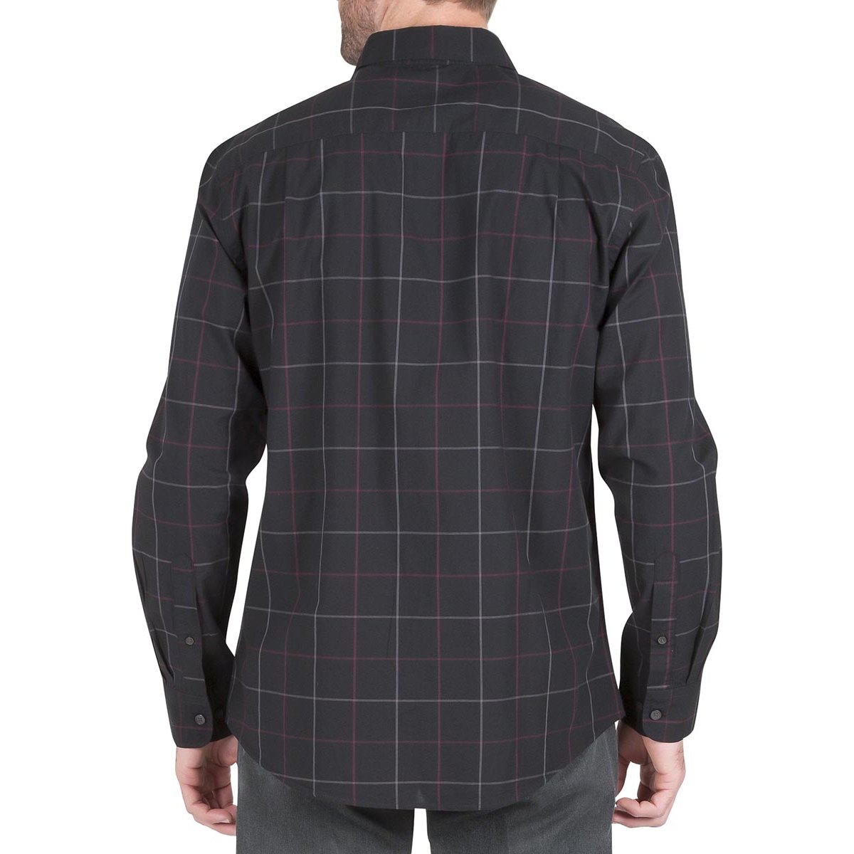 Camisa Negra Manga Larga a Cuadros para Hombre Haggar Modelo Elo Jmw9F889N