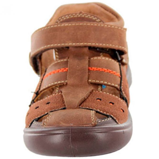 Huarache Cerrado con Velcro Café para Niño Audaz Modelo 165705B