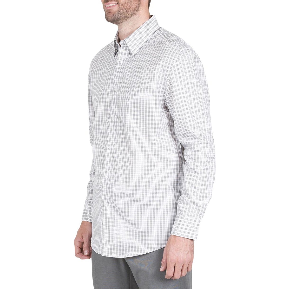 Camisa Café Claro Manga Larga a Cuadros para Hombre Haggar Modelo Elo Hmw9F8
