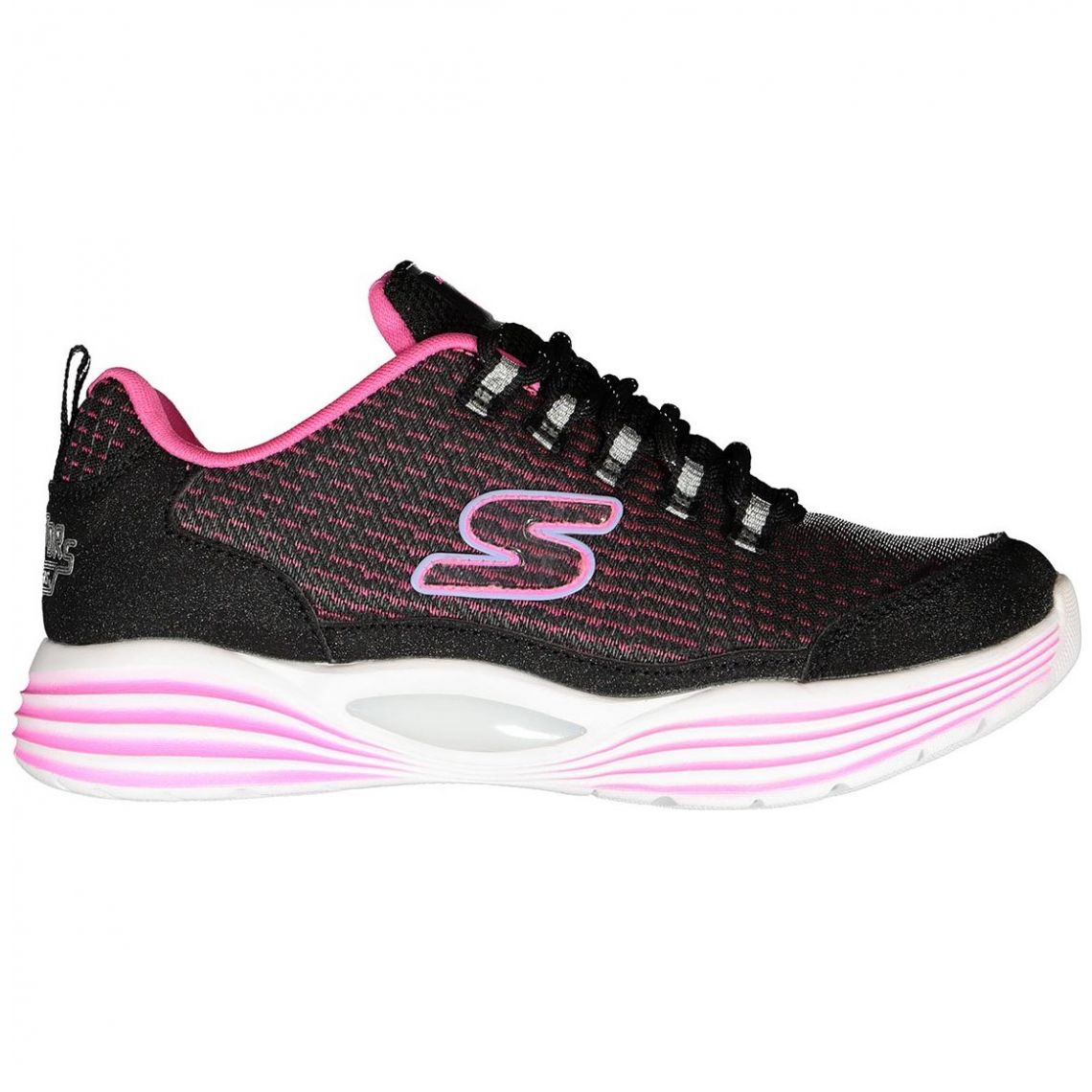 Tenis con Agujeta Negro con Rosa para Niña Skechers Modelo 20100Lbkpk