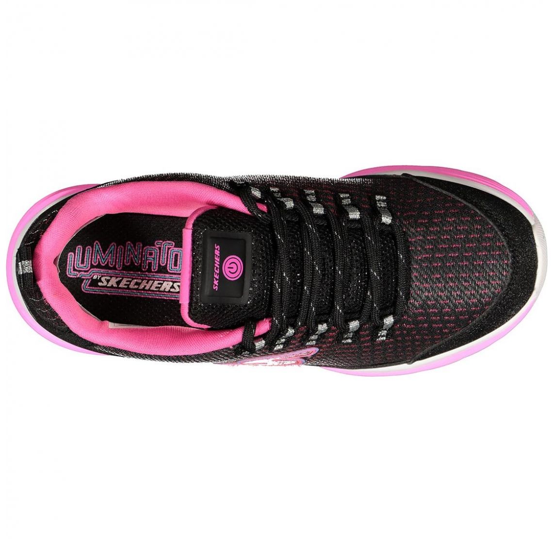 Tenis con Agujeta Negro con Rosa para Niña Skechers Modelo 20100Lbkpk