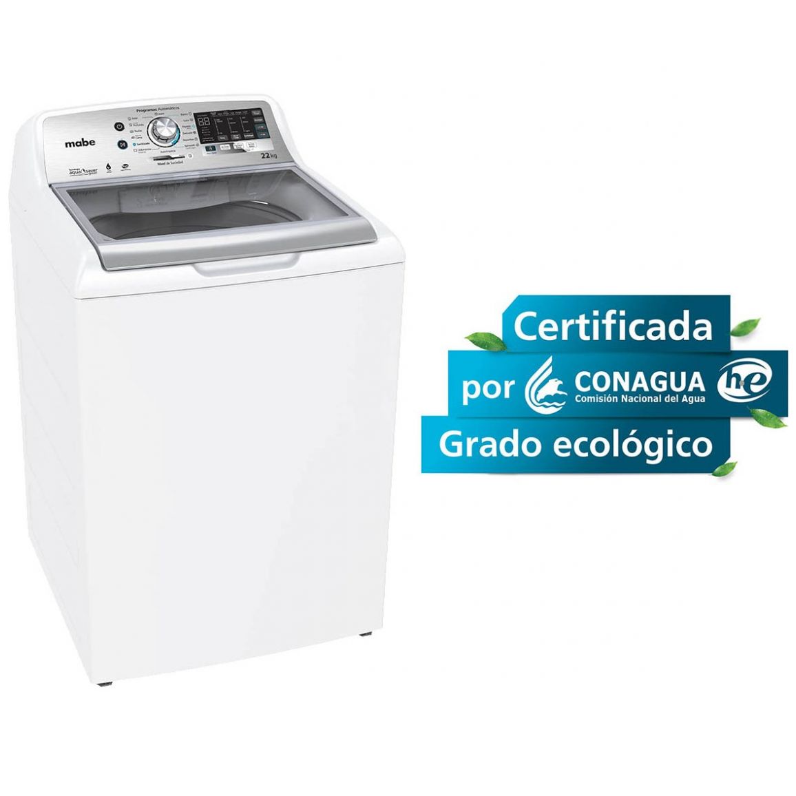 Lavadora Mabe He Carga Superior 22Kg Lmh72201Wbab0 Blanca