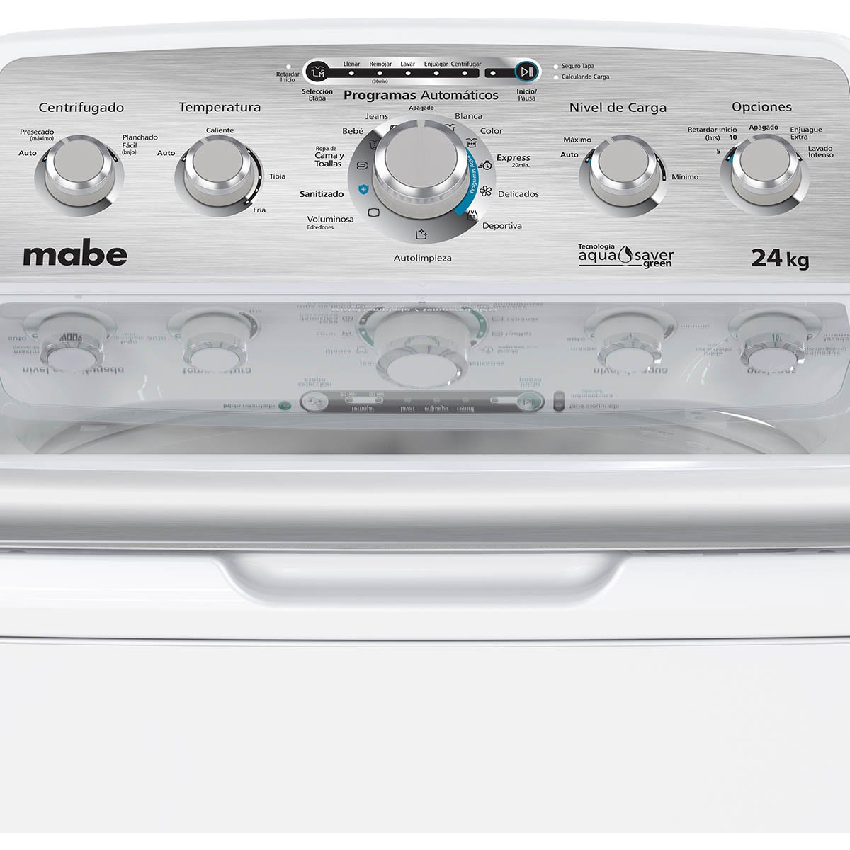 Lavadora Mabe Carga Superior 24Kg Lma74215Wbab0 Blanca