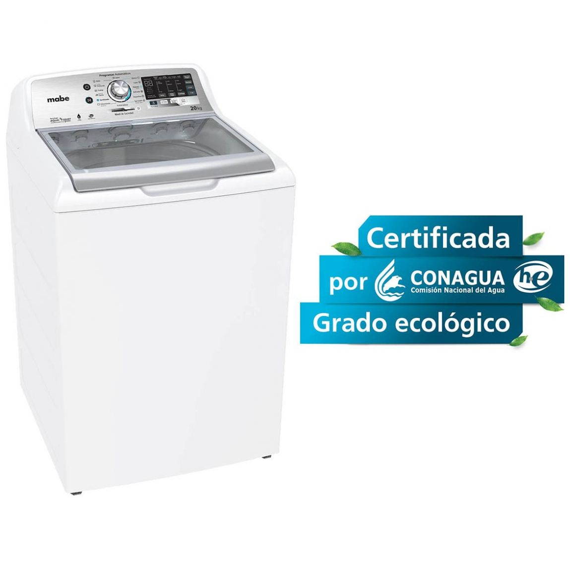 Lavadora Mabe He Carga Superior 20Kg Lmh70201Wbab0 Blanca