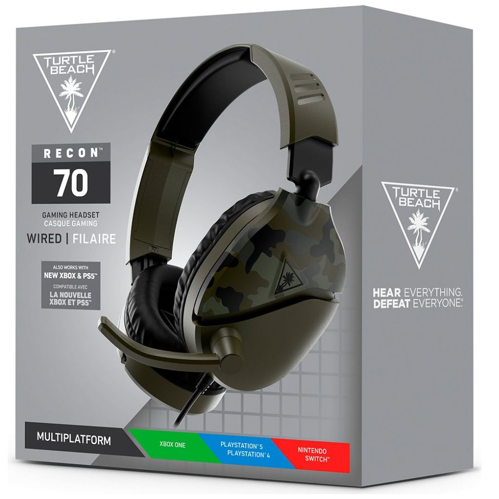 Audífonos Multiplataforma Recon 70 Green Camo Turtle Beach