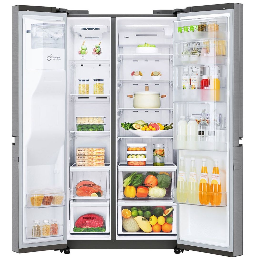 Refrigerador Platino LG Duplex Door In Door Linear Inverter con Smart Thinq Wifi 22 Pies³ Gs65Sdpk