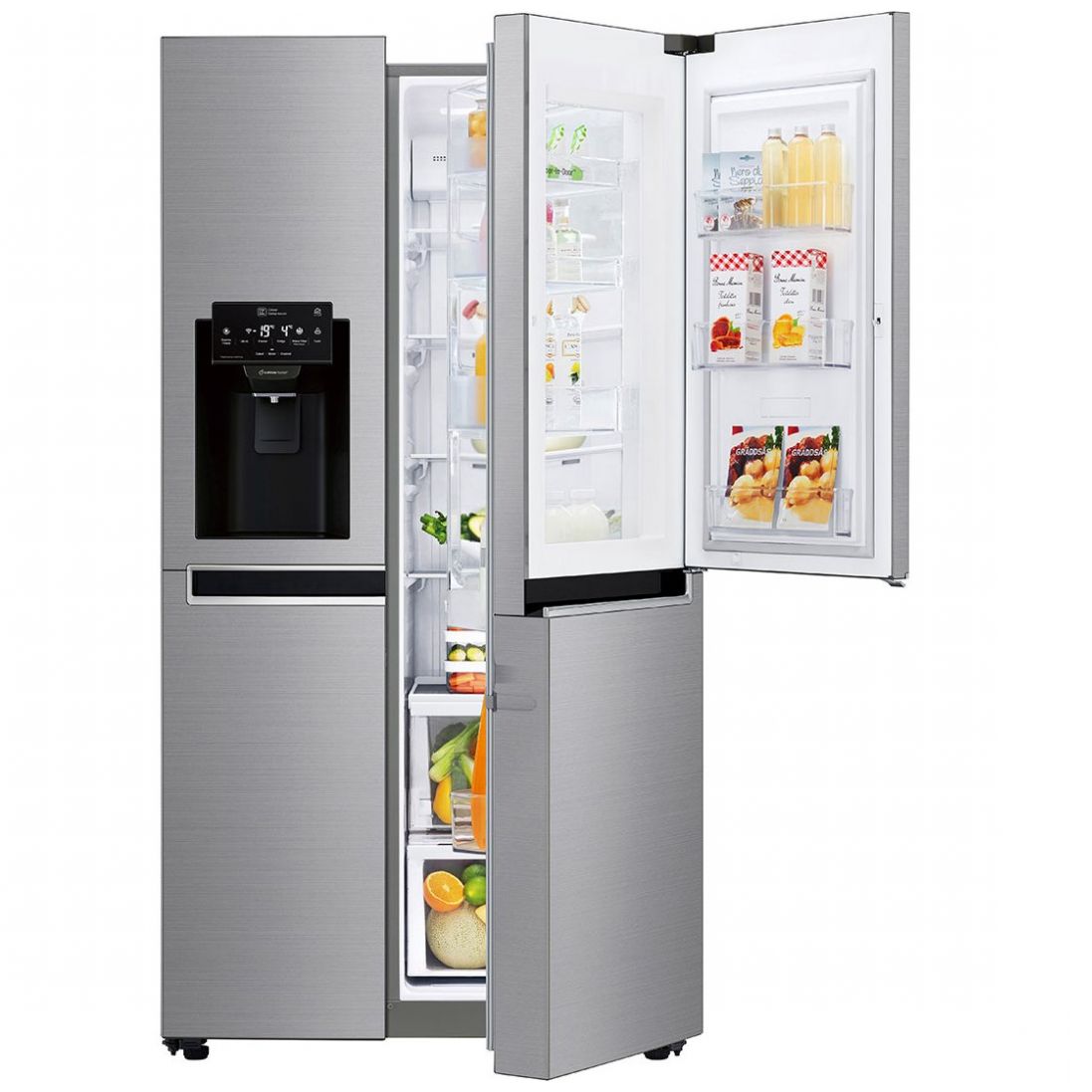 Refrigerador Platino LG Duplex Door In Door Linear Inverter con Smart Thinq Wifi 22 Pies³ Gs65Sdpk