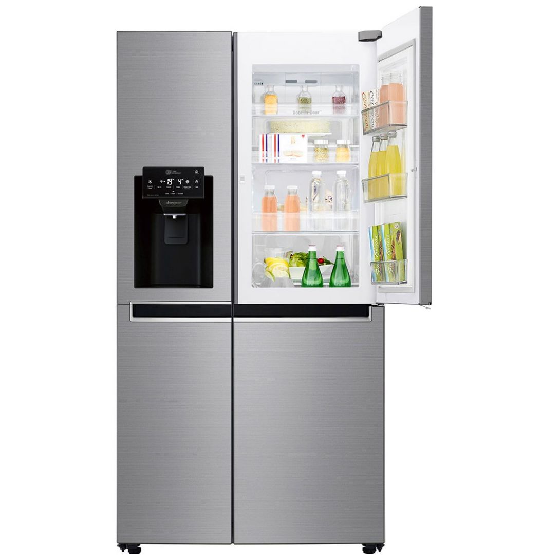 Refrigerador Platino LG Duplex Door In Door Linear Inverter con Smart Thinq Wifi 22 Pies³ Gs65Sdpk