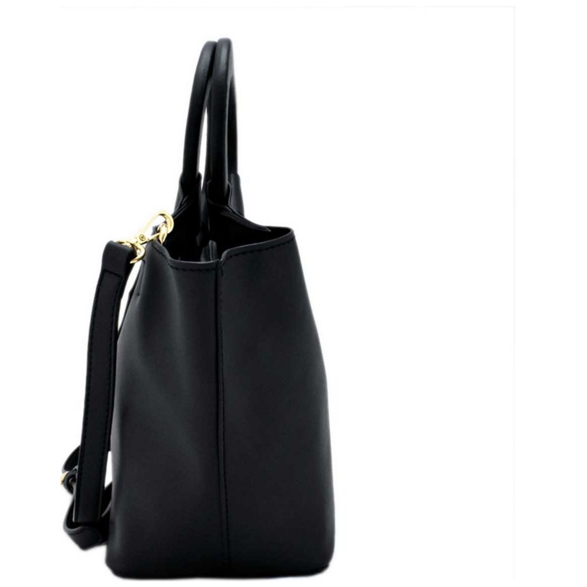 Bolso Satchel Negro con Detalles Texturizados Baby Phat