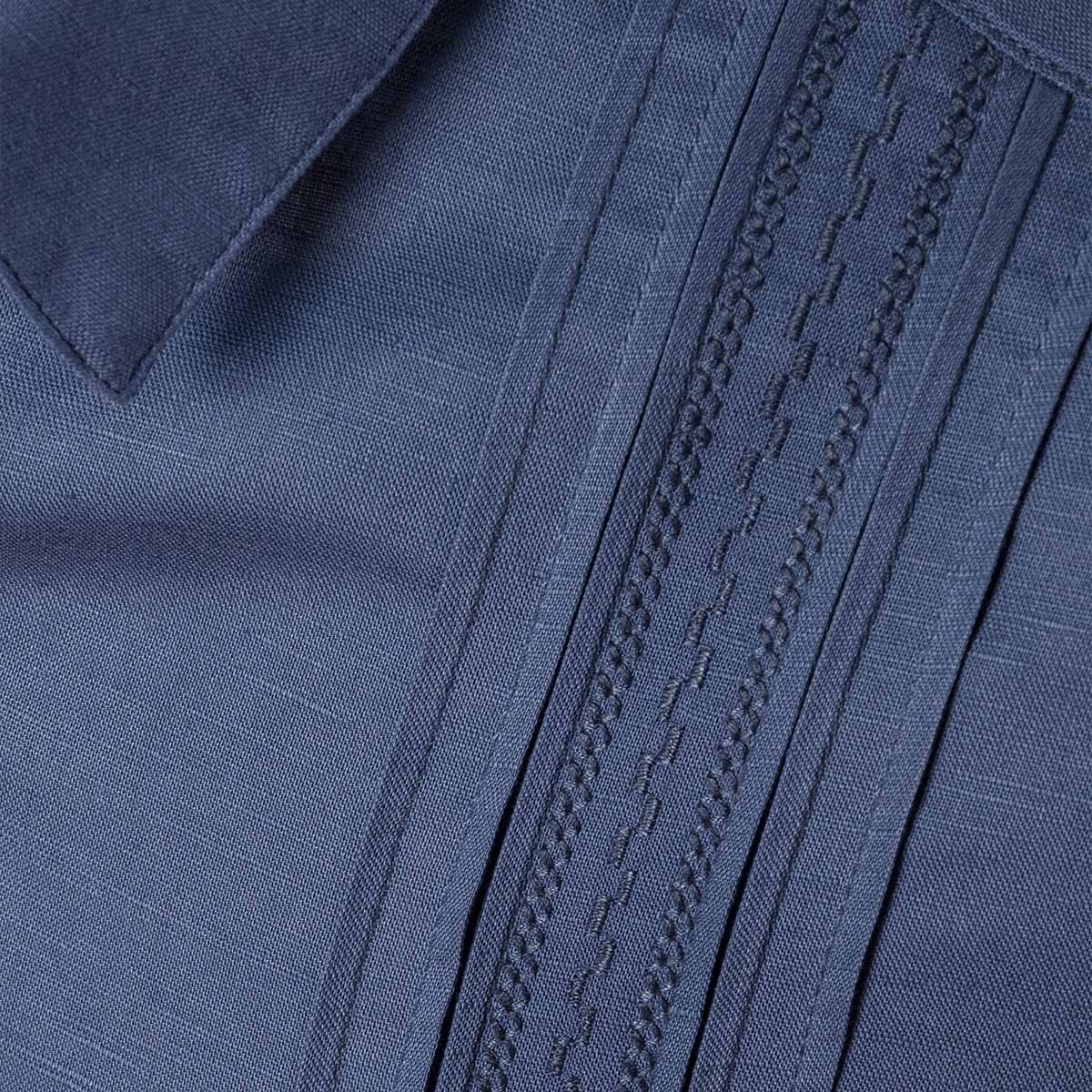 Guayabera Talla Plus Manga Larga Azul Marino Costavana Modelo 4484P para Caballero