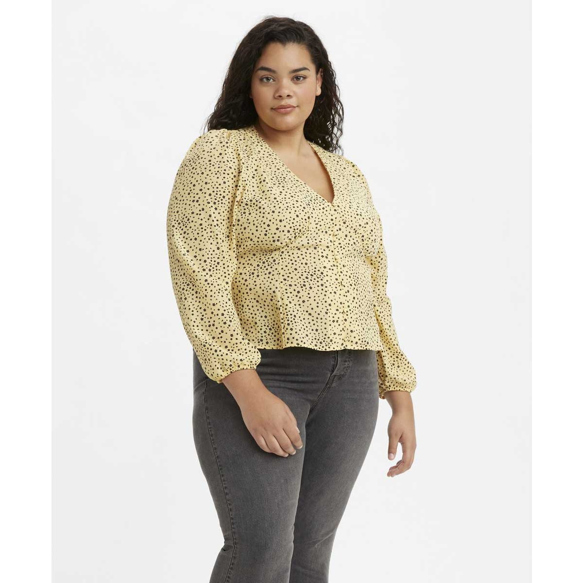 Blusa Amarillo Pl Sophia Ls Bttn Top Levis