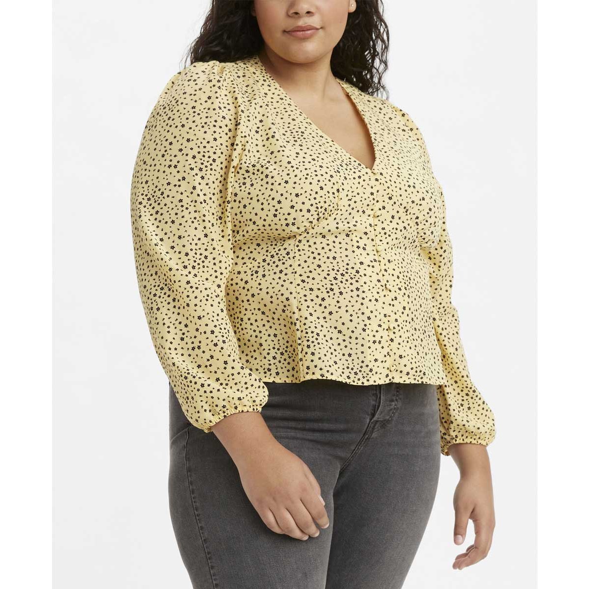 Blusa Amarillo Pl Sophia Ls Bttn Top Levis