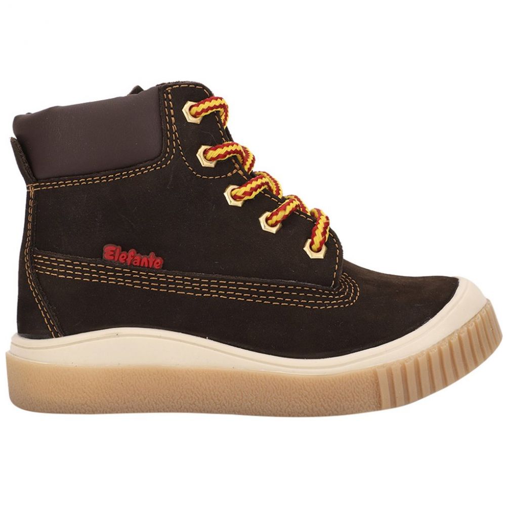 Botín Café con Agujeta para Niño Marca Elefante Modelo 17711009