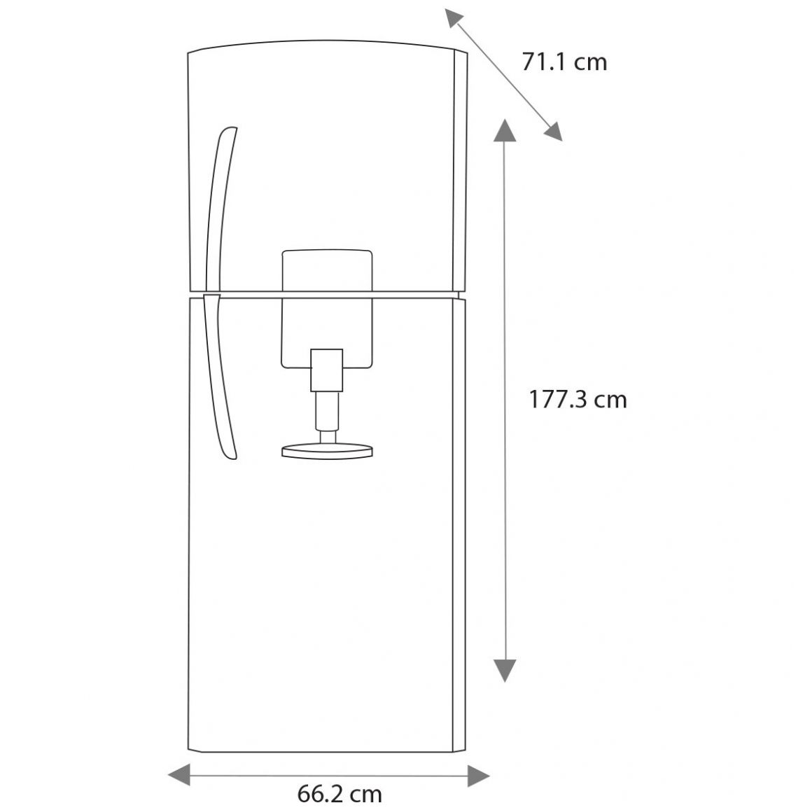Refrigerador Mabe 14 Pies Top Mount Grafito con Despachador Rme360Fgmre0
