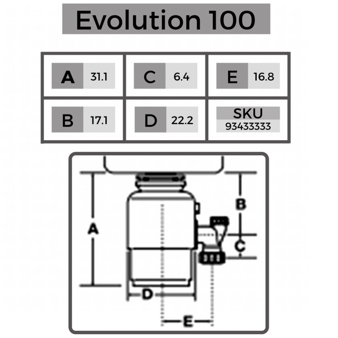 Triturador Evolution 100 Insinkerator