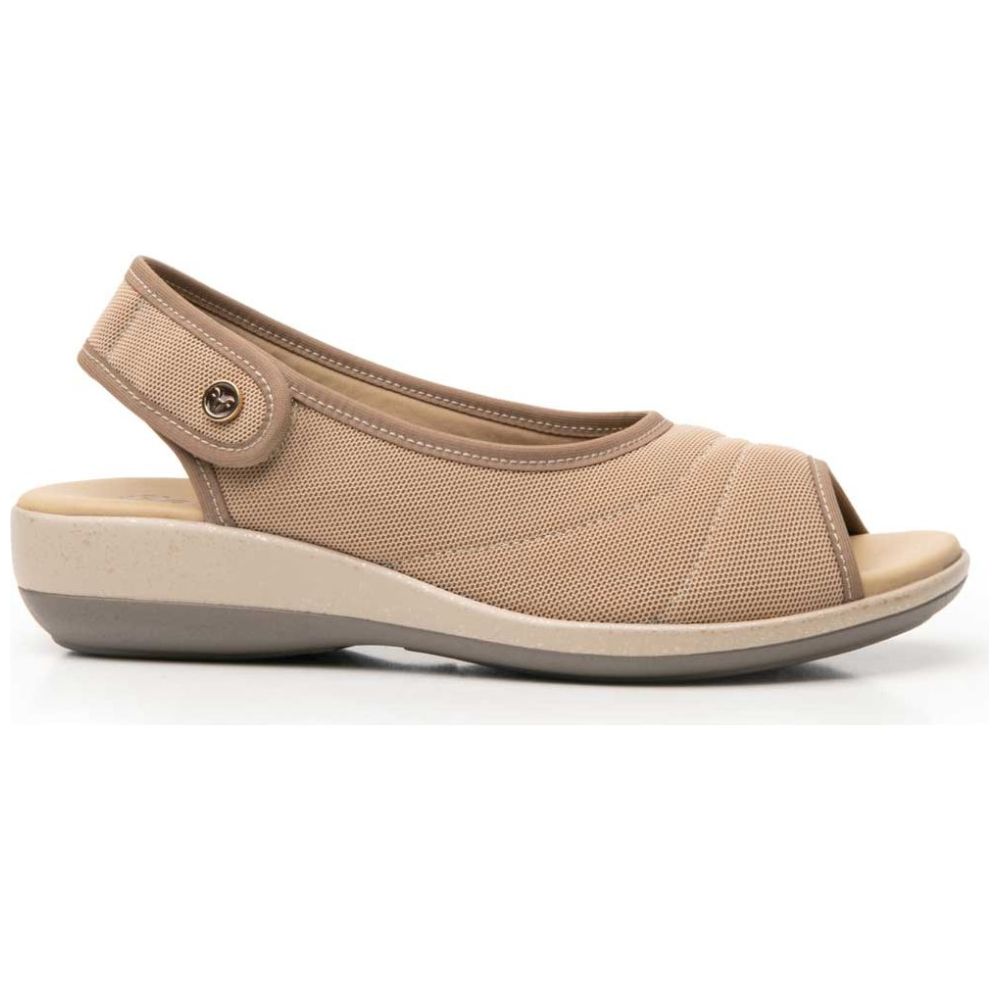 Sandalia Boca de Pescado para Mujer Color Beige Flexi