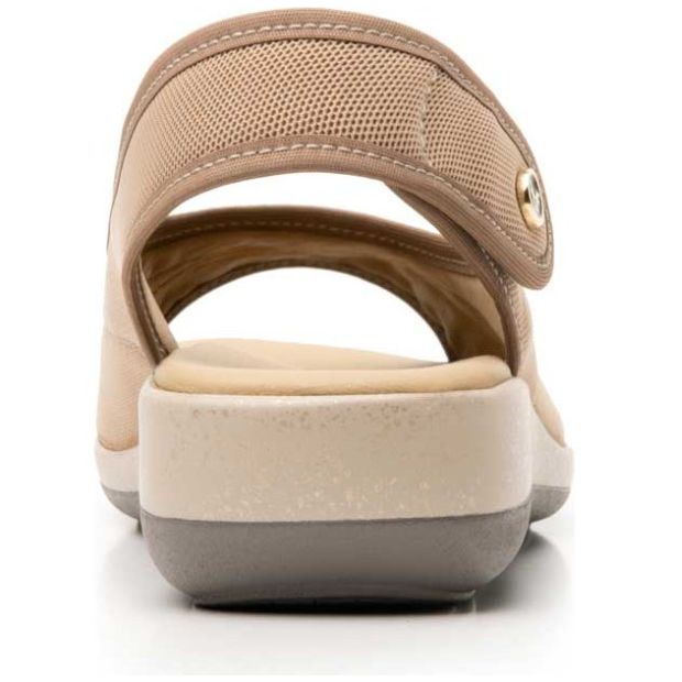 Sandalia Boca de Pescado para Mujer Color Beige Flexi