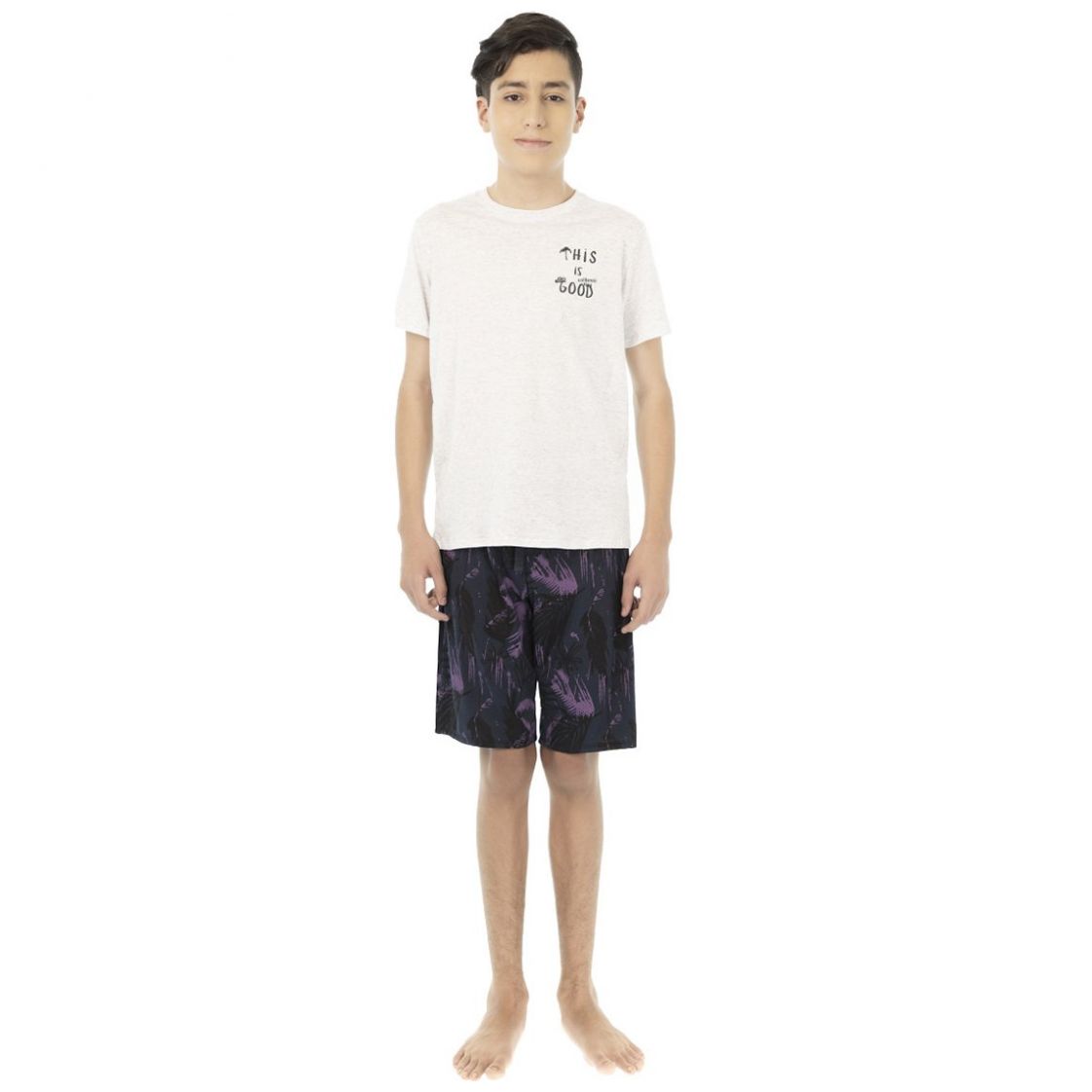 Pijama Playera con Short Skiny Modelo 73632 para Niño