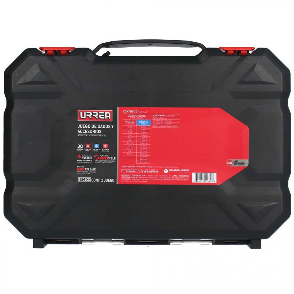 Juego Dados Accesorios Combinados 30Pz 1/2 Cd Urrea