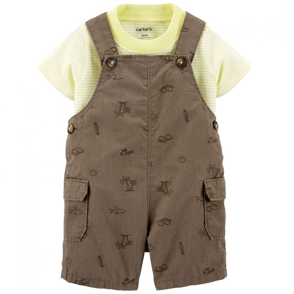 Set de Playera y Overall Café para Bebé Carters Modelo 1I582310