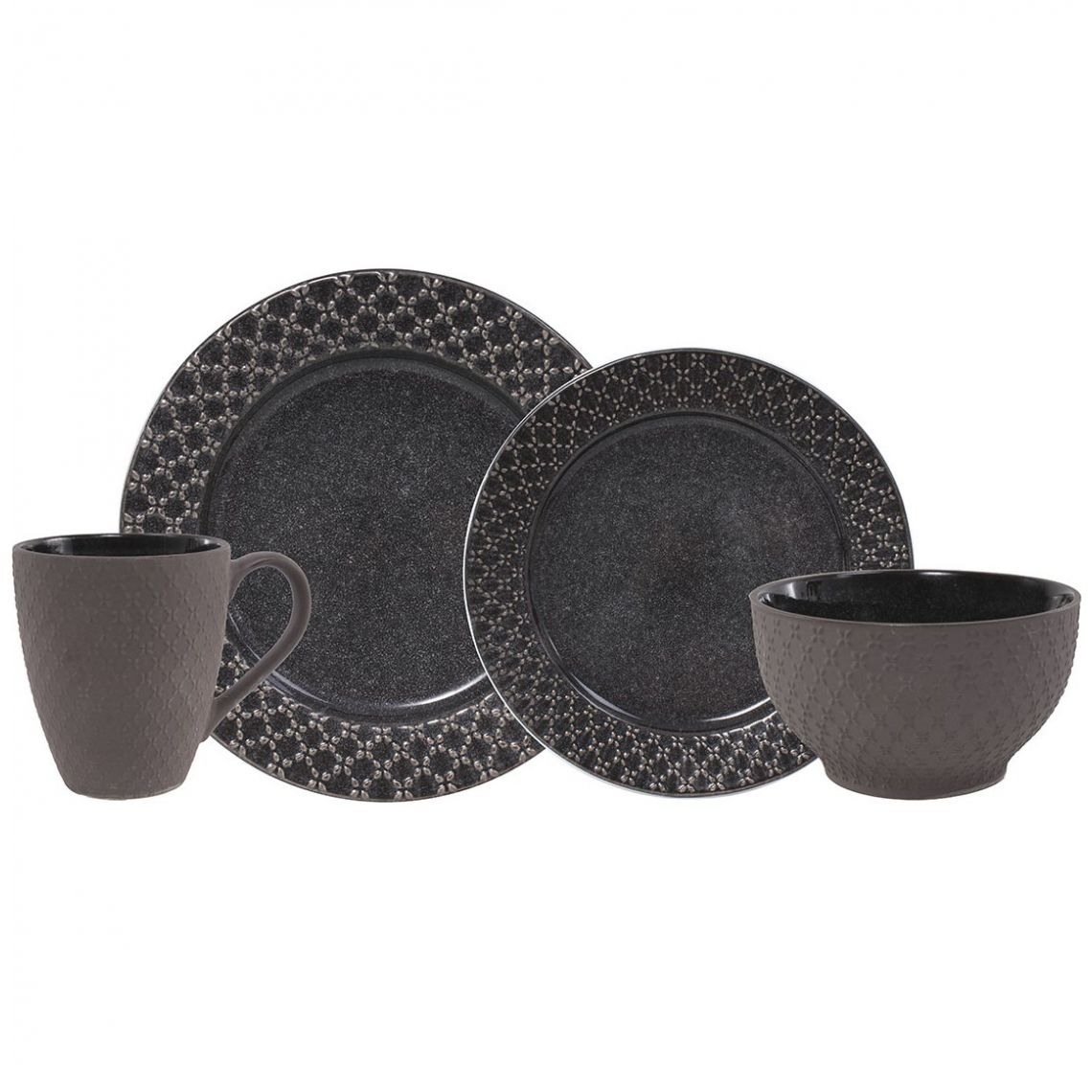 Combo Home & Details de 52 Piezas Vajilla, Vasos Y Plato Base Dorado