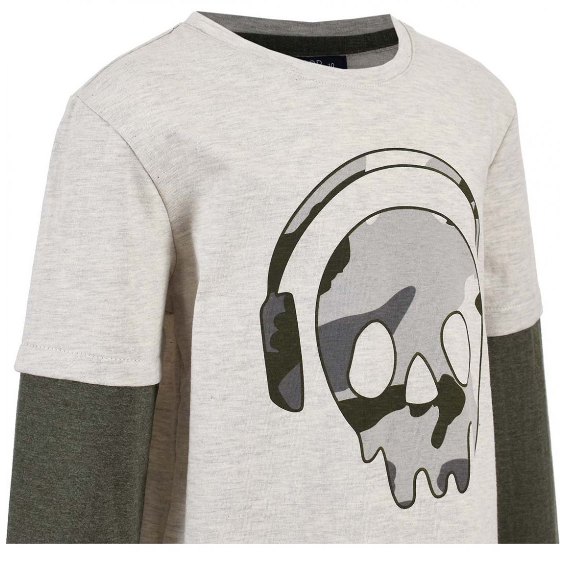 Playera Hueso Manga Larga Estampada para Niño Hollywood North